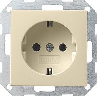 Розетка с заземлением без рамки Gira System55 1-м. 16А кремовый глянец